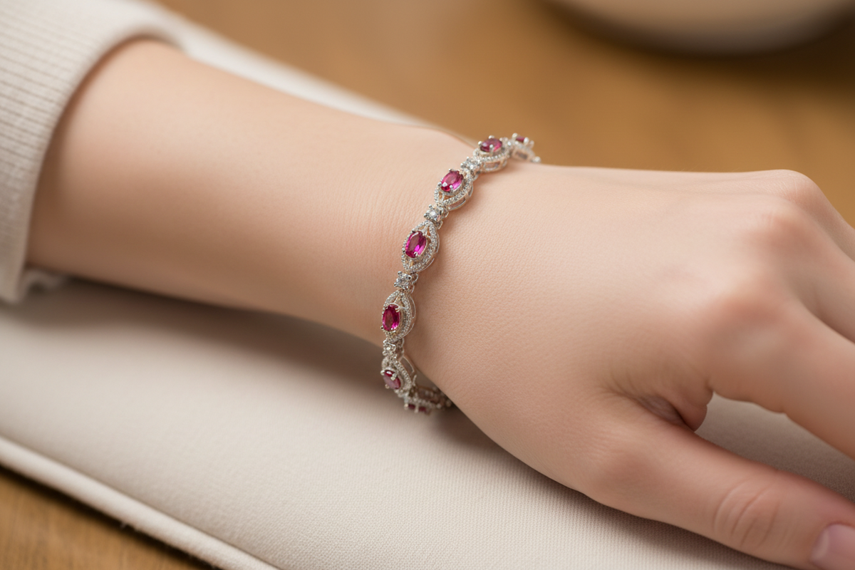 Ruby Cubic Zirconia Bracelet
