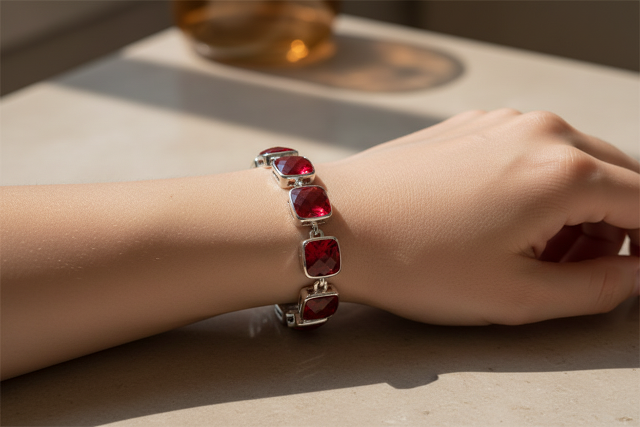 Ruby Cubic Zirconia Bracelet