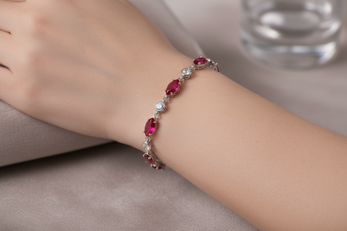 Ruby Cubic Zirconia Bracelet