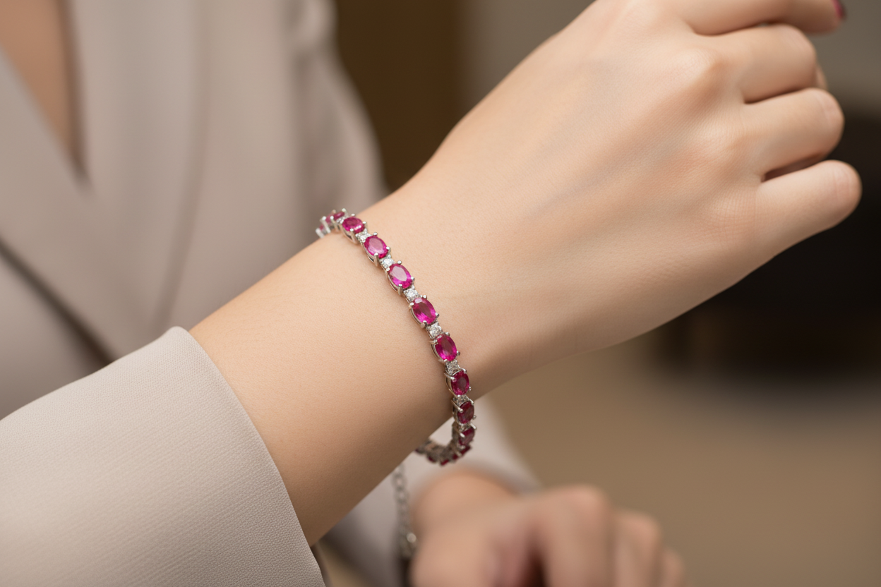 Ruby Cubic Zirconia Bracelet