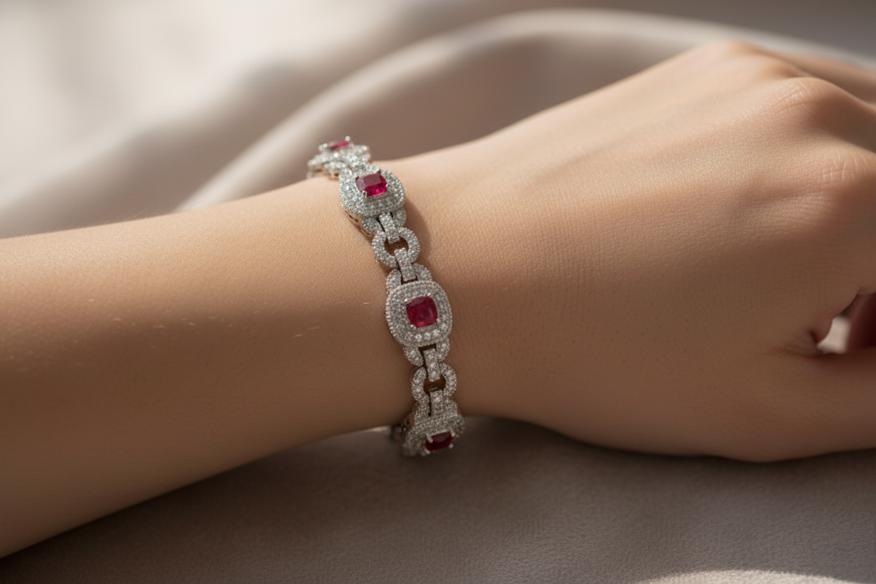 Ruby Cubic Zirconia Bracelet