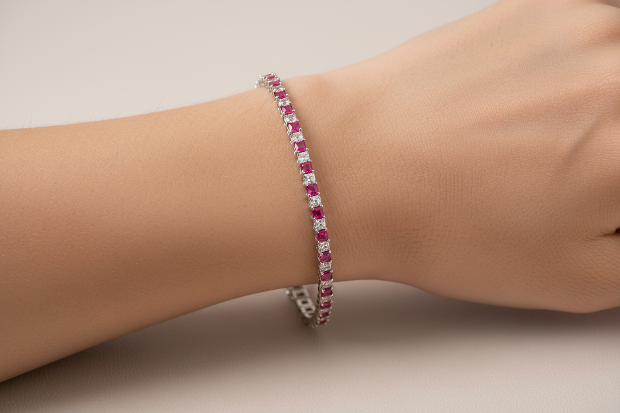 Ruby Cubic Zirconia Bracelet