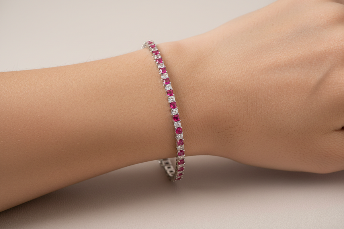 Ruby Cubic Zirconia Bracelet