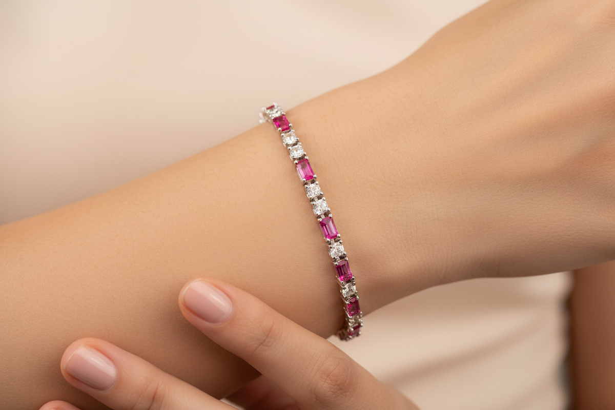Ruby Cubic Zirconia Bracelet