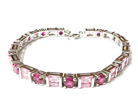 A Ruby With Pink Cubic Zirconia Bracelet