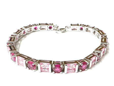 A Ruby With Pink Cubic Zirconia Bracelet