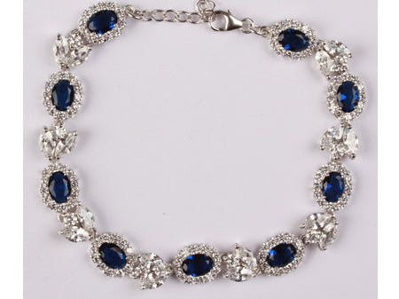 Sapphire Cubic Zirconia Silver Necklace.