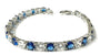 A White And Sapphire Cubic Zirconia Tennis 5mm stone Claw set Silver Bracelet