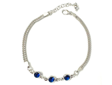 Sapphire Cubic Zirconia Silver Bracelet