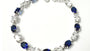 Sapphire And White  Cubic Zirconia Silver Bracelet