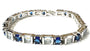 A Sapphire And Aquamarine Cubic Zirconia Silver Bracelet