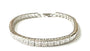 Cubic Zirconia Silver 2×2 Stone Bracelet