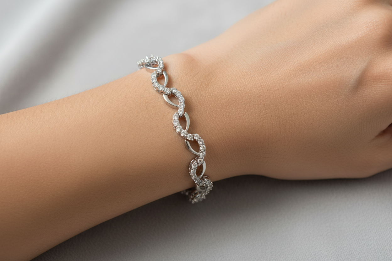 White Cubic Zirconia Bracelet