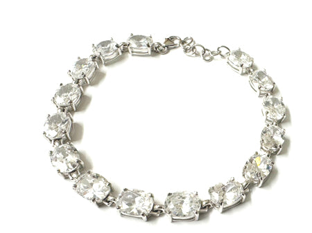 White Cubic Zirconia Silver Bracelet