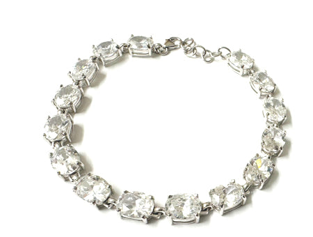 White Cubic Zirconia Silver Bracelet