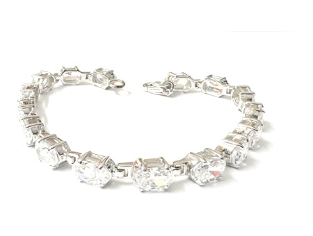 White Cubic Zirconia Silver Bracelet