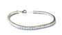 A White Cubic Zirconia Princess Cut Thick Tennis Silver 4mm Bracelet