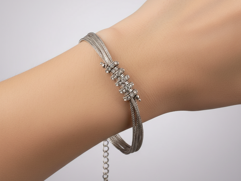 A White Cubic Zirconia Bracelet.