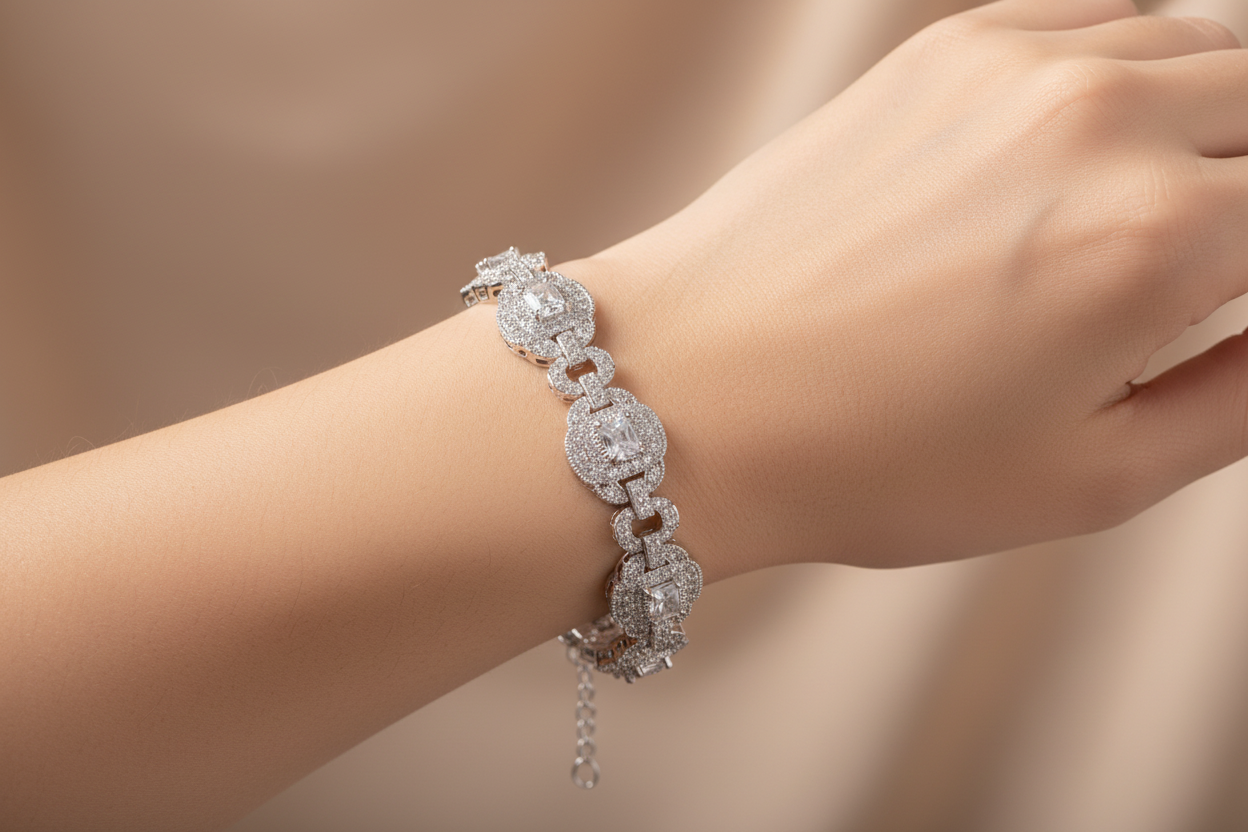 A White Cubic Zirconia Bracelet