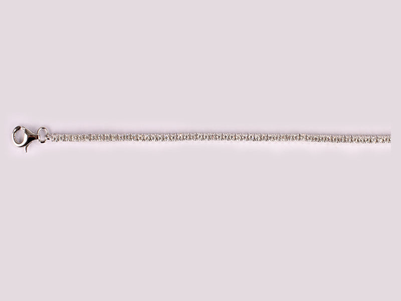 A White Cubic Zirconia Tennis 2 mm Stone Silver Bracelet