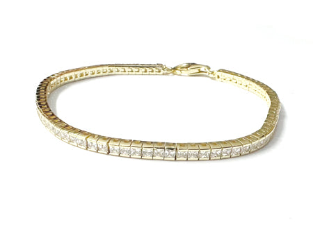 Yellow Plated on Silver Cubic Zirconia Bracelet