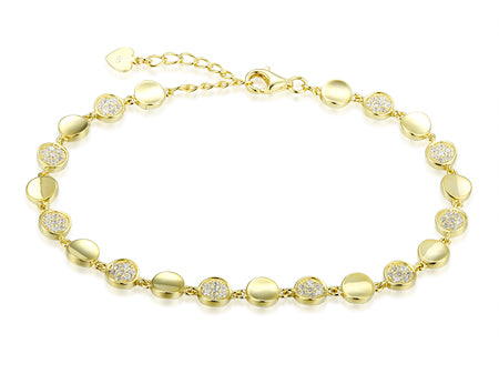A Yellow Gold Plated Silver Cubic Zirconia Bracelet