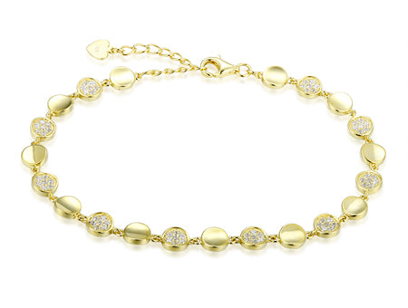 A Yellow Gold Plated Silver Cubic Zirconia Bracelet