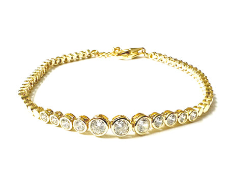 Yellow Plated Silver White Cubic Zirconia Earring.