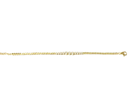 A Yellow Gold Plated Silver Cubic Zirconia Bracelet