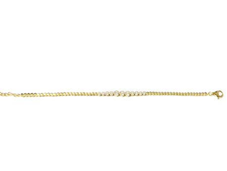 A Yellow Gold Plated Silver Cubic Zirconia Bracelet