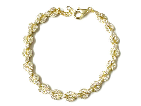 A Yellow Gold Plated Silver Cubic Zirconia Bracelet