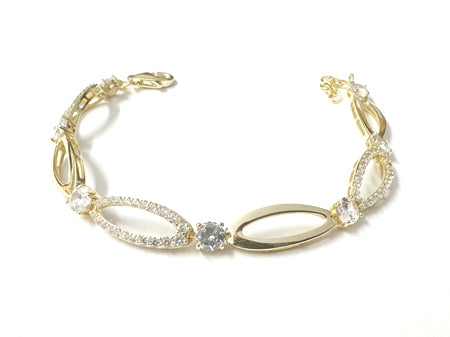 Yellow Plated on Silver Cubic Zirconia Bracelet
