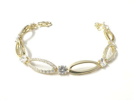 Yellow Plated on Silver Cubic Zirconia Bracelet