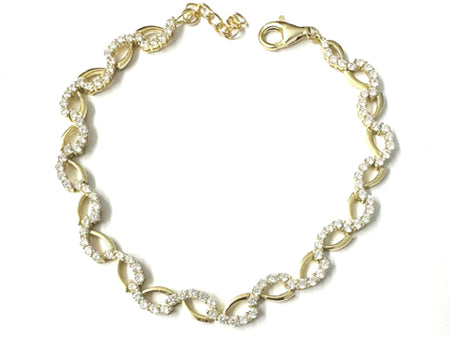 Yellow Plated on Silver Cubic Zirconia Bracelet