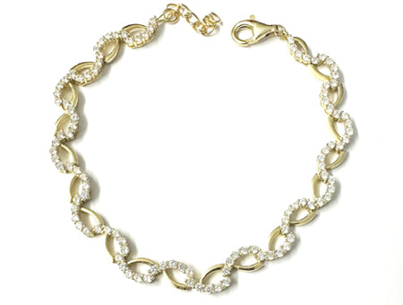 Yellow Plated on Silver Cubic Zirconia Bracelet