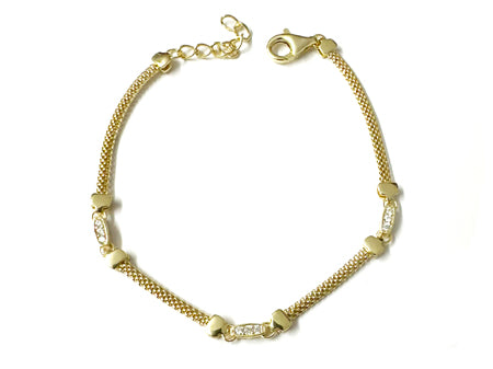 A Silver with Yellow Gold Plate Bracelet