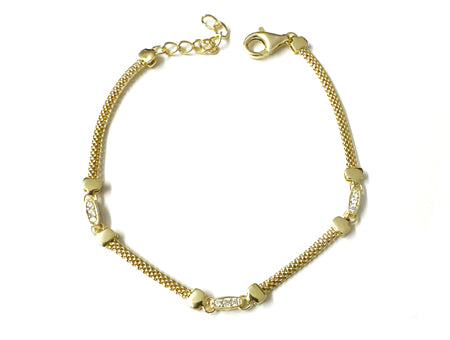A Silver with Yellow Gold Plate Bracelet