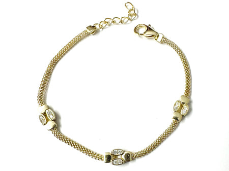 A Silver with Yellow Gold Plate Bracelet