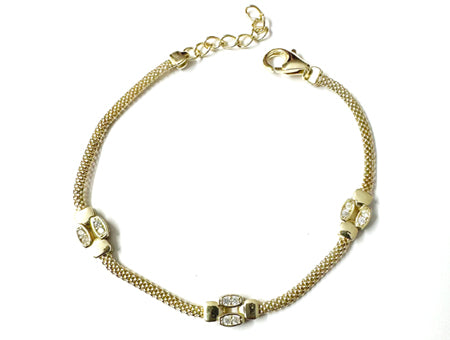 A Silver with Yellow Gold Plate Bracelet