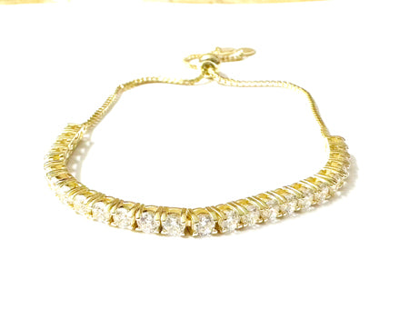 A Yellow Gold Plated Silver Cubic Zirconia Bracelet