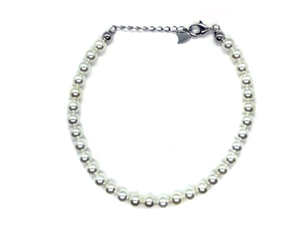 A Kids Silver Pearl Bracelet