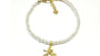 A Kids Gold Plated Silver Pearl With Angel Bracelet