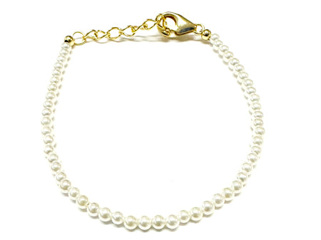 A Kids Gold Plated Silver Pearl Bracelet