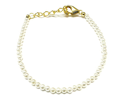 A Kids Gold Plated Silver Pearl Bracelet