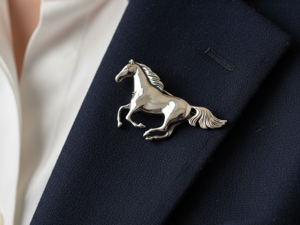 Simply Silver Horse Brooch
