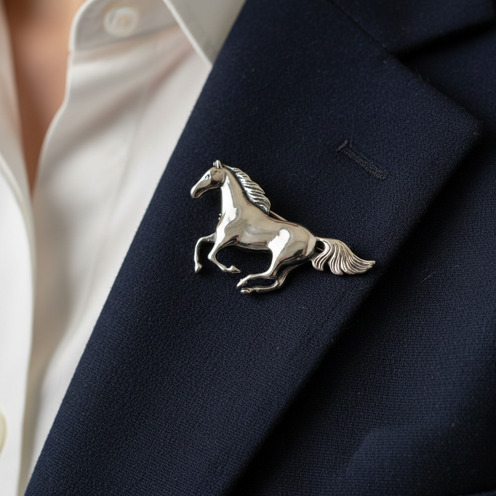 Simply Silver Horse Brooch