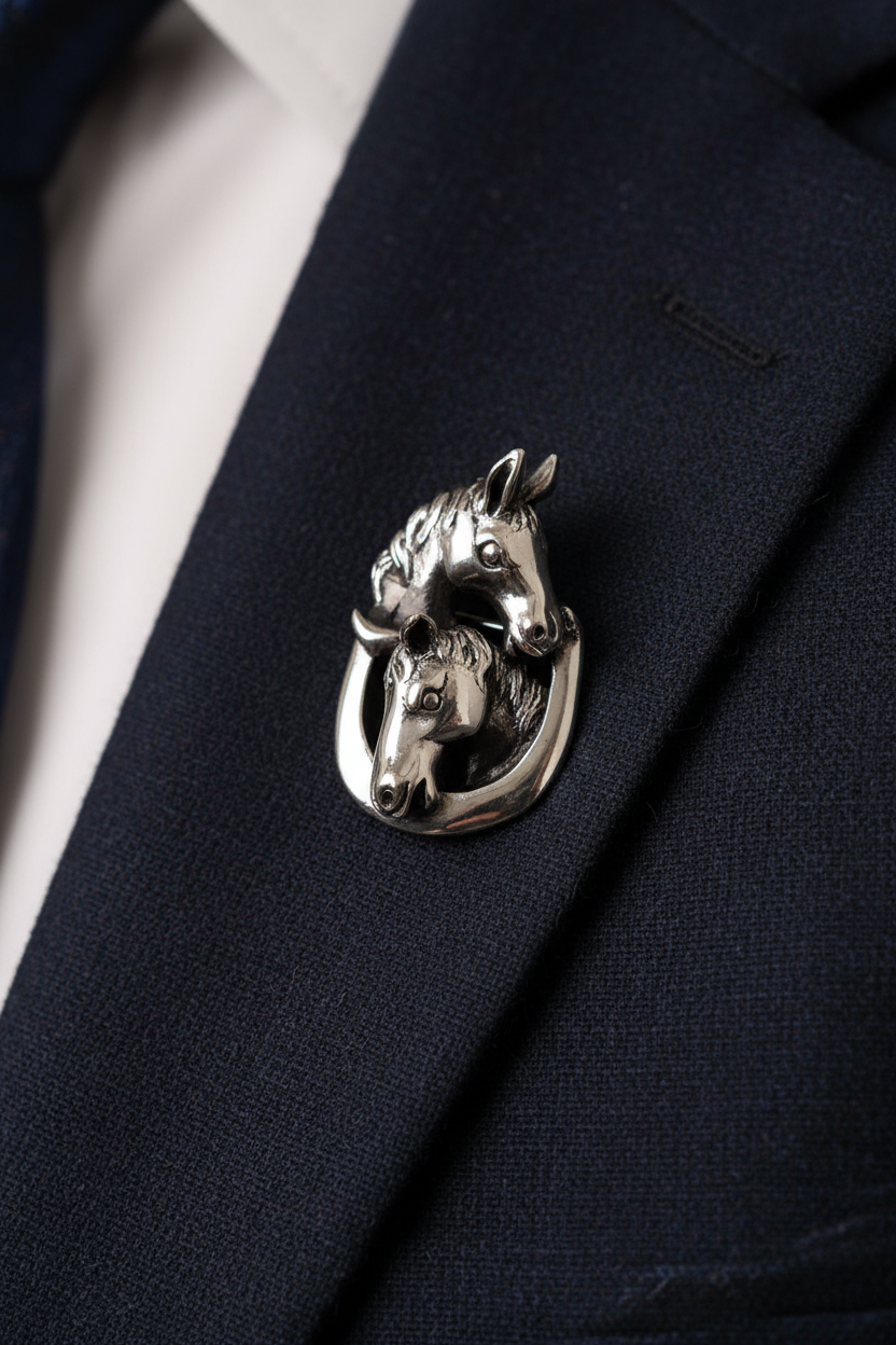 Simply Silver Horse Brooch