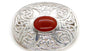 Celtic Brown Agate Stone Silver Brooch