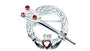 Claddagh Brooch Silver with Garnet Cubic Zirconia Stone