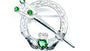 Claddagh Brooch Silver with Emerald Cubic Zirconia Stone